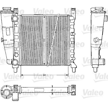 Radiateur, refroidissement du moteur VALEO 811385 (Remplace 311385) — FIAT — 811385
