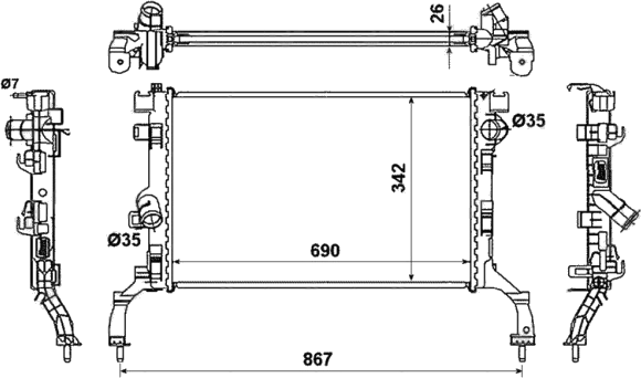 53967 Radiateur de refroidissement moteur — AHE 123174