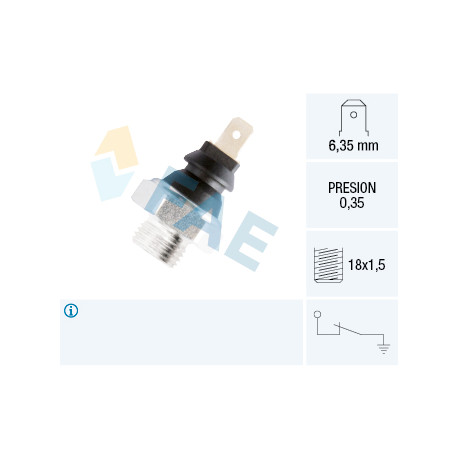 Indicateur de pression d'huile — FIAT / PEUGEOT / RENAULT / VOLVO — FAE 11620