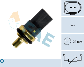 Sonde de température, liquide de refroidissement — AUDI / FORD / MERCEDES-BENZ / MITSUBISHI — FAE 33784