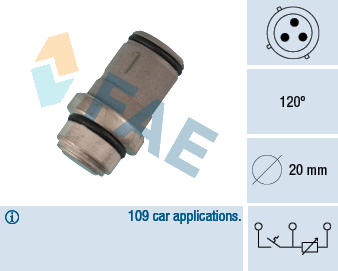 Sonde de température, liquide de refroidissement — VW — FAE 34220
