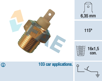 Interrupteur de température, voyant d'avertissement du liquide de refroidissement — FIAT / SEAT — FAE 35070