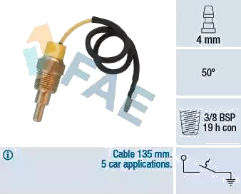 Interruptor de temperatura, ventilador del radiador — FAE 36350