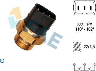 Interrupteur de température, ventilateur de radiateur — SEAT — FAE 37840
