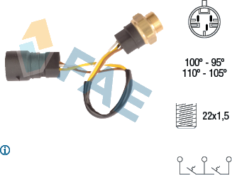 Interrupteur de température, ventilateur de radiateur — OPEL — FAE 38080