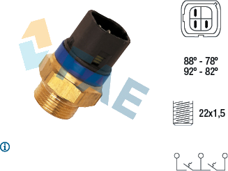 Interrupteur de température, ventilateur de radiateur — OPEL / RENAULT — FAE 38110