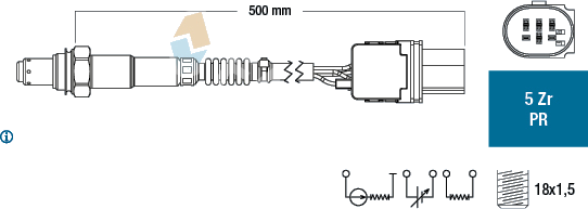 Sonde lambda — ALFA ROMEO / BMW / FIAT / FORD — FAE 75060
