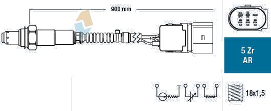 Sonde lambda — AUDI / VW — FAE 75359