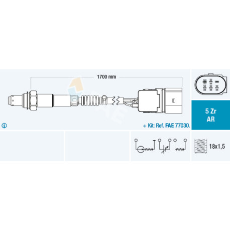 Sonde lambda — AUDI / SEAT / VW — FAE 75361