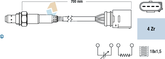 Sonde lambda — AUDI / SKODA / VW — FAE 77205