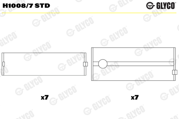 H1008/7 Coussinets de vilebrequin, cote standard — FEDERAL MOGUL H1008/7-STD