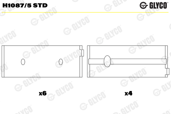 H1087/5 Coussinets de vilebrequin, cote standard — FEDERAL MOGUL H1087/5-STD