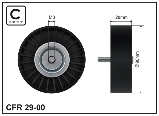29-00 Galet enrouleur de courroie accessoire — GHIBAUDI 2900
