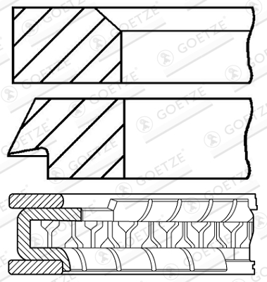 08-154300-00 Jeu de segments de piston — GOETZE 08-154300-00