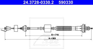 DP3110.13.0119 Cable Pull, clutch control — METALCAUCHO 0359