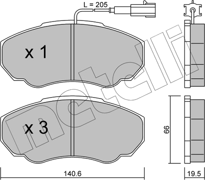 22-0325-0 Jeu de plaquettes de frein à disque — METELLI 22-0325-0