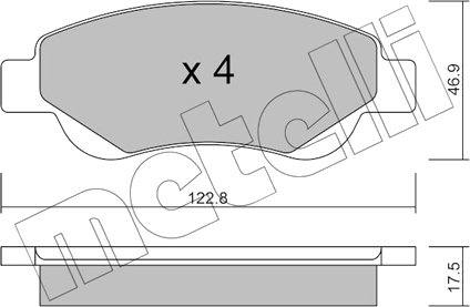 22-0637-0 Jeu de plaquettes de frein à disque — METELLI 22-0637-0
