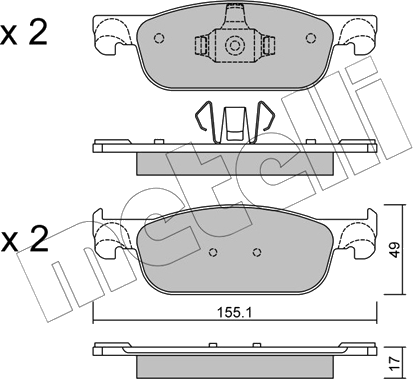 22-1109-0 Jeu de plaquettes de frein à disque — METELLI 22-1109-0