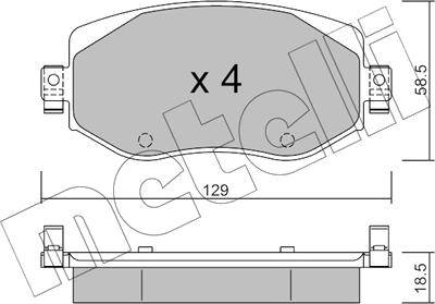 22-1110-0 Jeu de plaquettes de frein à disque — METELLI 22-1110-0