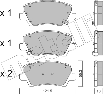 22-1165-0 Jeu de plaquettes de frein à disque — METELLI 22-1165-0