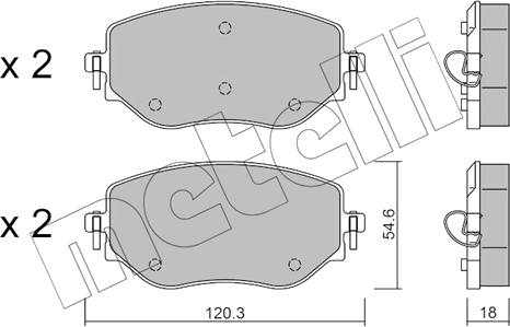 22-1225-0 Jeu de plaquettes de frein à disque — METELLI 22-1225-0