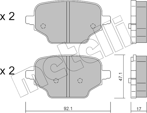 22-1245-0 Jeu de plaquettes de frein à disque — METELLI 22-1245-0