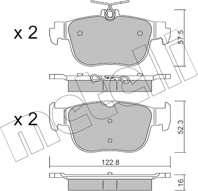 22-1281-0 Jeu de plaquettes de frein à disque — METELLI 22-1281-0